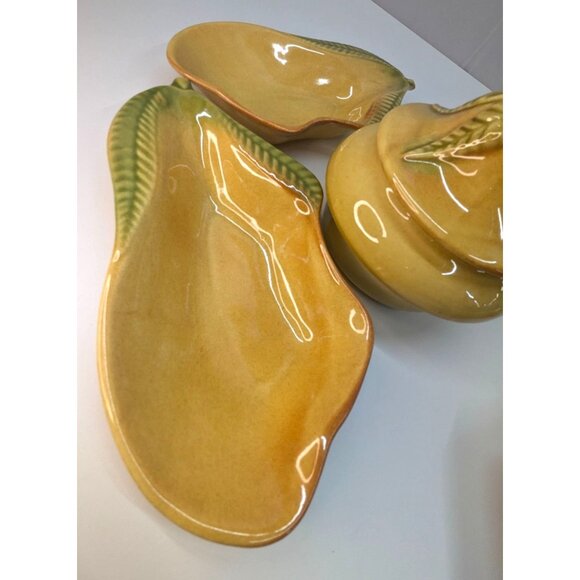 Vintage California Pottery USA 252 6 Piece Server  Pear Shaped  1950's - Picture 4 of 11